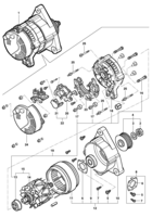 Sistema elétrico do motor Chevrolet Zafira Alternador 90A DENSO