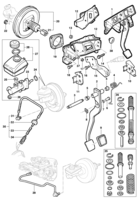 Brakes Chevrolet Astra 99/ Brake pedal, master-cylinder and servo-brake