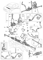 Front suspension and steering system Chevrolet Zafira Electro-hydraulic steering system
