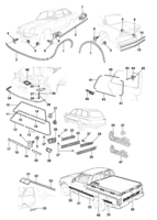 Acabamento externo Chevrolet Chevette Emblemas e molduras