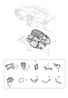 Instrumentos, audio, ar condicionado e limpador Chevrolet Corsa novo 02/ Módulo do aquecedor - Meriva