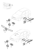 Acabamento externo Chevrolet Montana Emblemas e decalques dianteiro e lateral - Sedan/Hatch