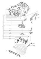 Fuel system, air intake and exhaust Chevrolet Corsa novo 02/ Intake manifold gasoline 1.8 engine - 16 valves