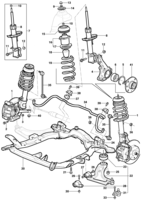 Front suspension and steering system Chevrolet Corsa novo 02/ Front suspension