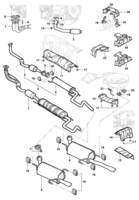 Fuel system, air intake and exhaust Chevrolet Corsa novo 02/ Exhaust system - gasoline/alcool engines