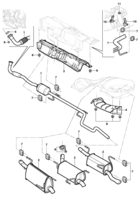 Fuel system, air intake and exhaust Chevrolet Corsa novo 02/ Exhaust system - diesel engines