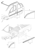 Acessórios Chevrolet Corsa novo 02/ Acessórios - Jogo de molduras laterais