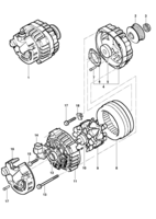 Sistema eléctrico del motor Chevrolet Corsa novo 02/ Alternador 60A/70A/90A/100A/120A - VALEO