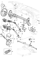 Front suspension and steering system Chevrolet Corsa novo 02/ Steering column and steering wheel - Meriva