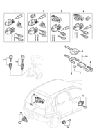 Body Chevrolet Corsa novo 02/ Lock cylinders, latches and keys kit - Hatch