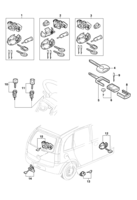 Body Chevrolet Corsa novo 02/ Lock cylinders, latches and keys kit - Meriva