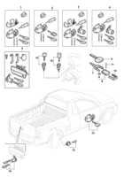 Body Chevrolet Corsa novo 02/ Lock cylinders, latches and keys kit - Pick-up