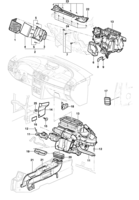 Instrumentos, audio, ar condicionado e limpador Chevrolet Corsa novo 02/ Sistema de ventilação - Meriva