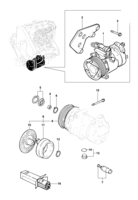 Instrumentos, audio, ar condicionado e limpador Chevrolet Corsa novo 02/ Compressor do ar condicionado - Motor diesel