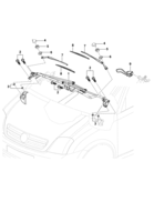 Instruments, audio, air conditioner and wiper Chevrolet Corsa novo 02/ Windshield wiper - Meriva