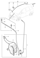 Instrumentos, audio, aire acondicionado y limpiador Chevrolet Montana Lavador del parabrisas y cristal trasero - Meriva