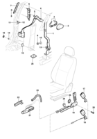 Acabamiento interno Chevrolet Corsa novo 02/ Cinturón de seguridad delantero - Sedan/Hatch