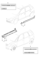Acessórios Chevrolet Corsa novo 02/ Acessórios - Jogo de molduras da soleira das portas