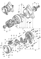 Sistema elétrico do motor Chevrolet Meriva Alternador 70A/90A -DENSO