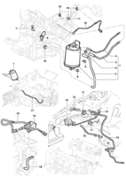 Fuel system, air intake and exhaust Chevrolet Corsa novo 02/ Fumes reservoir canister - Sedan/Hatch/Pick-up
