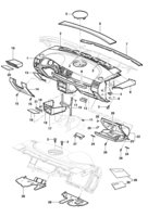 Acabamiento interno Chevrolet Meriva Cubierta del tablero de instrumentos - Meriva