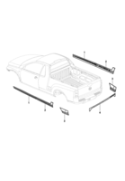 Acabamento externo Chevrolet Corsa novo 02/ Emblemas e decalques dianteiro e lateral - Pick-up Arena