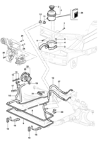 Front suspension and steering system Chevrolet Meriva Hydraulic steering pump and line - Sedan/Hatch/Pick-up