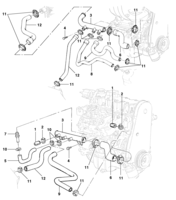 Cooling and lubrication Chevrolet Kadett Engine cooling hoses - EFI