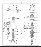 Sistema elétrico do motor Chevrolet Kadett Distribuidor de ignição eletrônica - BOSCH