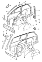 Carroceria Chevrolet Kadett Estrutura lateral e paineis
