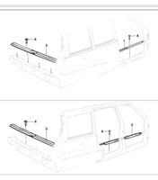 Carroceria Chevrolet Kadett Guarnições das soleiras das portas e porta-malas