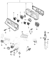 Instrumentos, audio, ar condicionado e limpador Chevrolet Kadett Instrumentos do painel