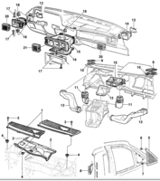 Instruments, audio, air conditioner and wiper Chevrolet Kadett Ventilation system