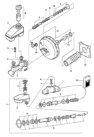 Brakes Chevrolet Kadett Master cylinder - components