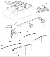 Acabamiento exteno Chevrolet Kadett Portabultos del techo