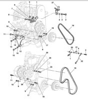 Sistema elétrico do motor Chevrolet Kadett Fixação do alternador