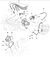 Sistema elétrico do motor Chevrolet Kadett Velas, cabos, distribuidor e bobina - carburador