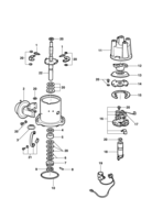 Engine electrical system Chevrolet Monza Componentes do distribuidor de ignição sem ignição eletrônica