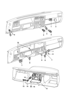 Instruments, audio, air conditioner and wiper Chevrolet Monza Painel dos interruptores