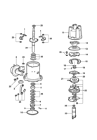 Engine electrical system Chevrolet Monza Componentes do distribuidor de ignição com ignição eletrônica