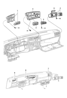 Instruments, audio, air conditioner and wiper Chevrolet Monza Disfusores de ar do painel de instrumentos
