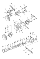 Front suspension and steering system Chevrolet Omega 93/98 Hydraulic steering pump components - 4 cylinder engine