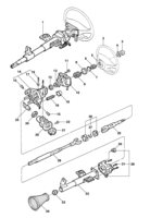 Front suspension and steering system Chevrolet Omega 93/98 Adjustable steering column components