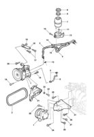 Front suspension and steering system Chevrolet Omega 93/98 Hydraulic steering - 4 cylinder engines with air conditioner