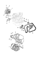 Engine electrical system Chevrolet Omega 93/98 Engine alternator mounting - 6 cylinder