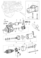 Sistema eléctrico del motor Chevrolet Omega 99/ Motor de partida e componentes