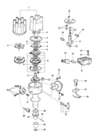 Sistema elétrico do motor Chevrolet Opala Componentes do distribuidor de ignição eletrônica - Bosch