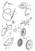 Motor e embreagem Chevrolet Opala Pedal e controle da embreagem