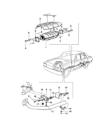 Fuel system, air intake and exhaust Chevrolet Opala Conversor catalítico do escapamento