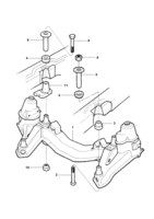 Front suspension and steering system Chevrolet Opala Travessa da suspensão dianteira